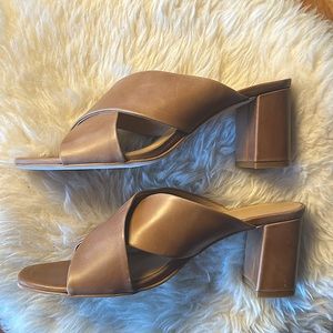 NISOLO - Carina Cross Strap Mule in Almond